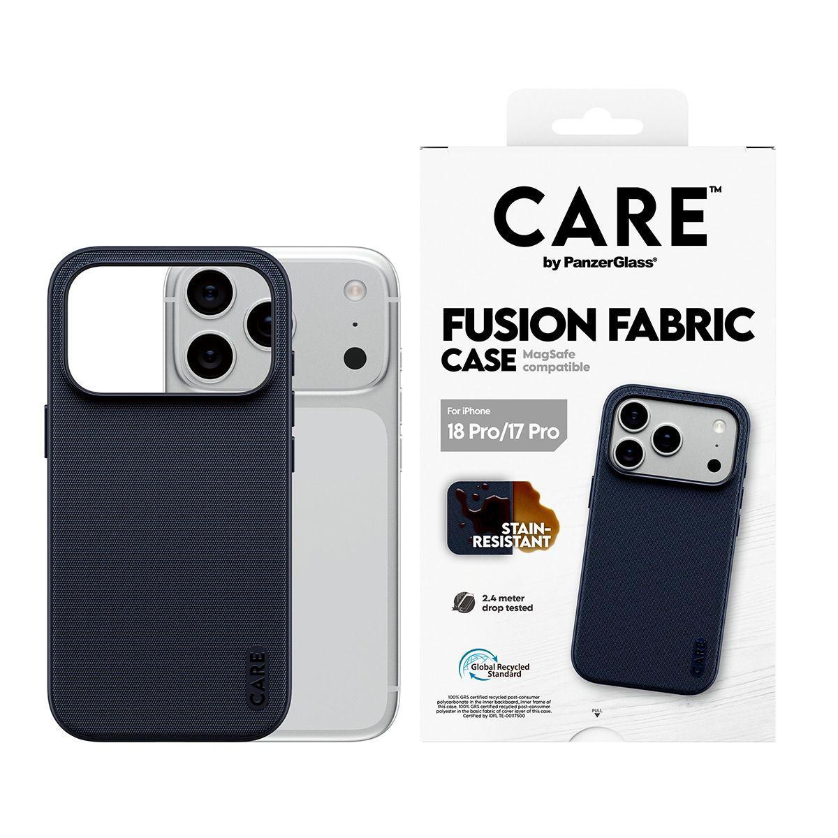 Capa para Telemóvel PANZERGLASS CARE Fusion Fabric Case (Apple - Azul), miniatura 2