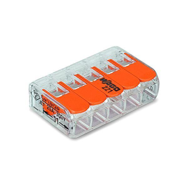 Ligador Rápido Elétrico WAGO 221-415 (Laranja e Transparente)