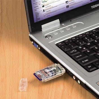 Leitor de Cartões de Memória HAMA 91092 (USB 2.0 - microSDHC, miniSDHC - Transparente), miniatura 3