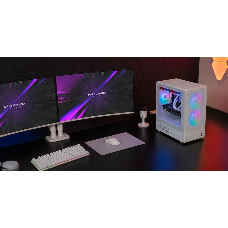 Caixa PC Micro-ATX MARS GAMING MC-ONYX (micro ATX, Mini-ITX - Mini Tower - Micro-ATX, Mini-ITX - Branco) — miniatura 6