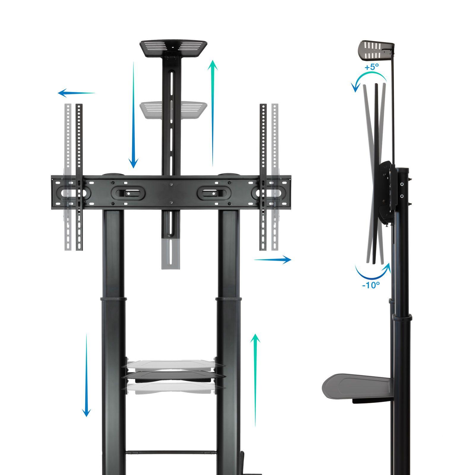 Suporte de Chão com Rodas TOOQ Ares FS20404HM-B (60" - Preto), miniatura 3