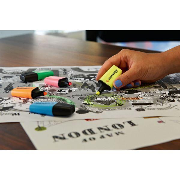 Marcadores de Texto STABILO BOSS Mini (3 unidades - Traço 2–5 mm - Verde, Laranja e Amarelo), miniatura 5