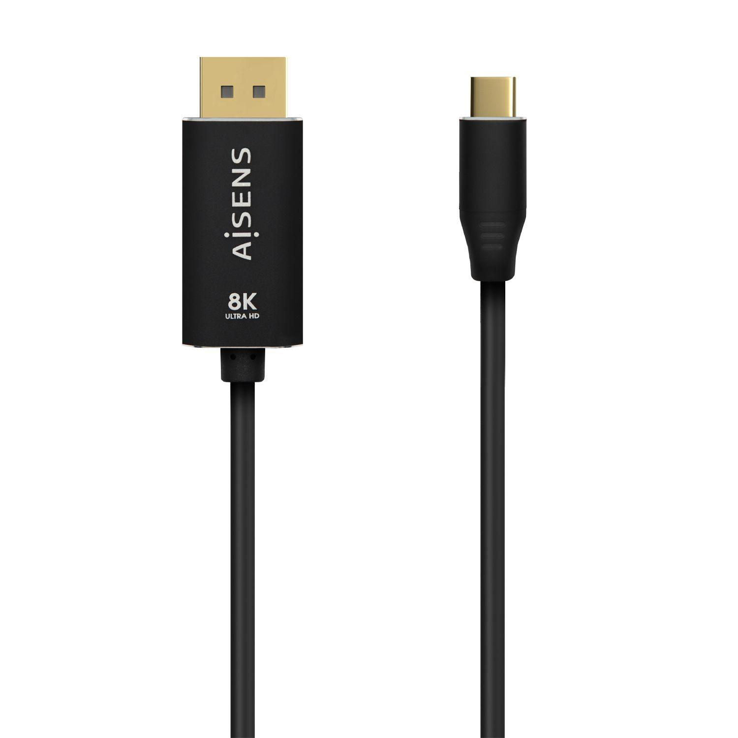 Cabo Conversor AISENS A109-0687 (1,8 m - USB Type-C - Preto)