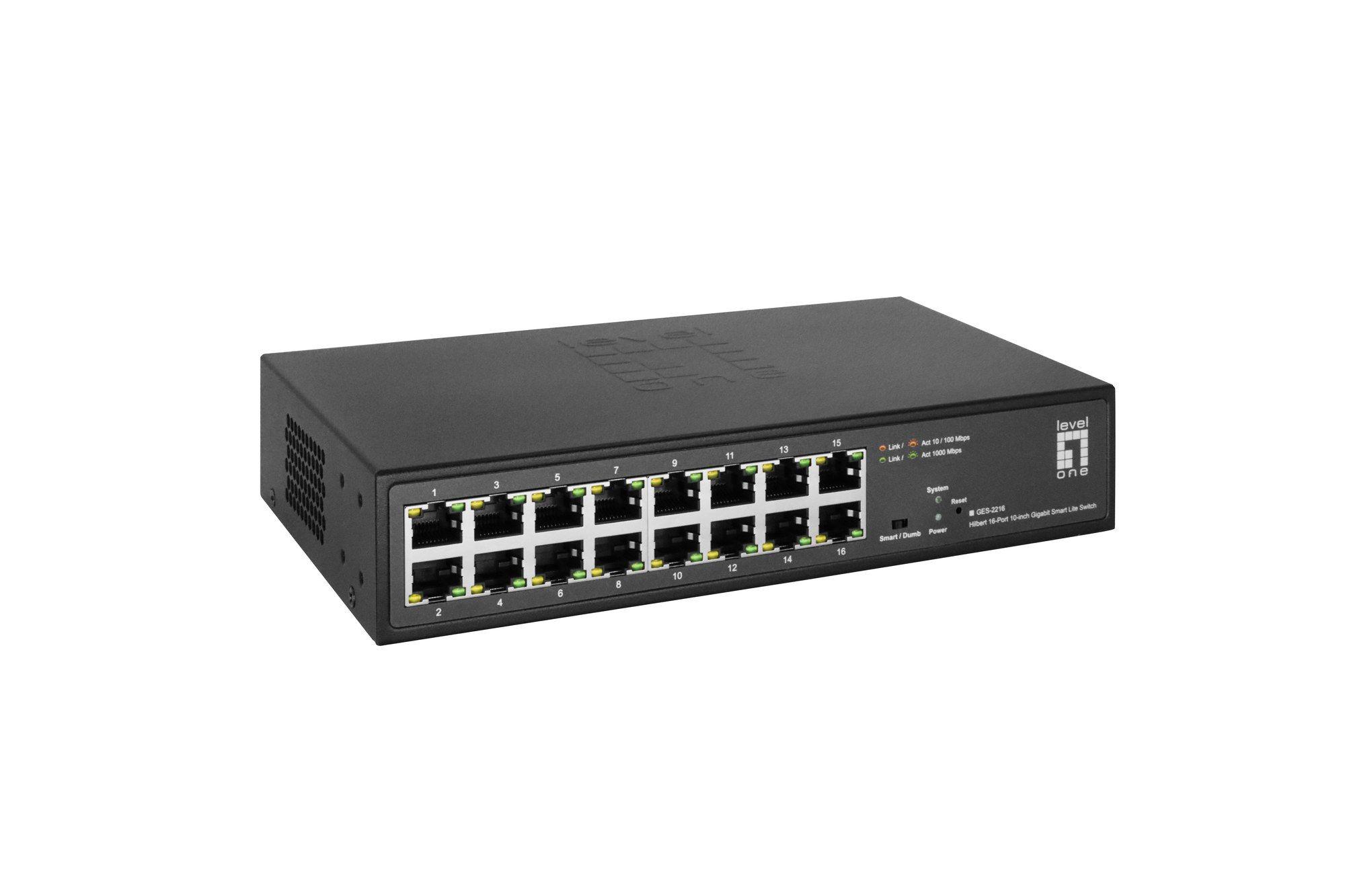 Switch LEVELONE GES-2216 (Gigabit Ethernet - 4,1 MB - 32 Gbit/s - Preto), miniatura 3