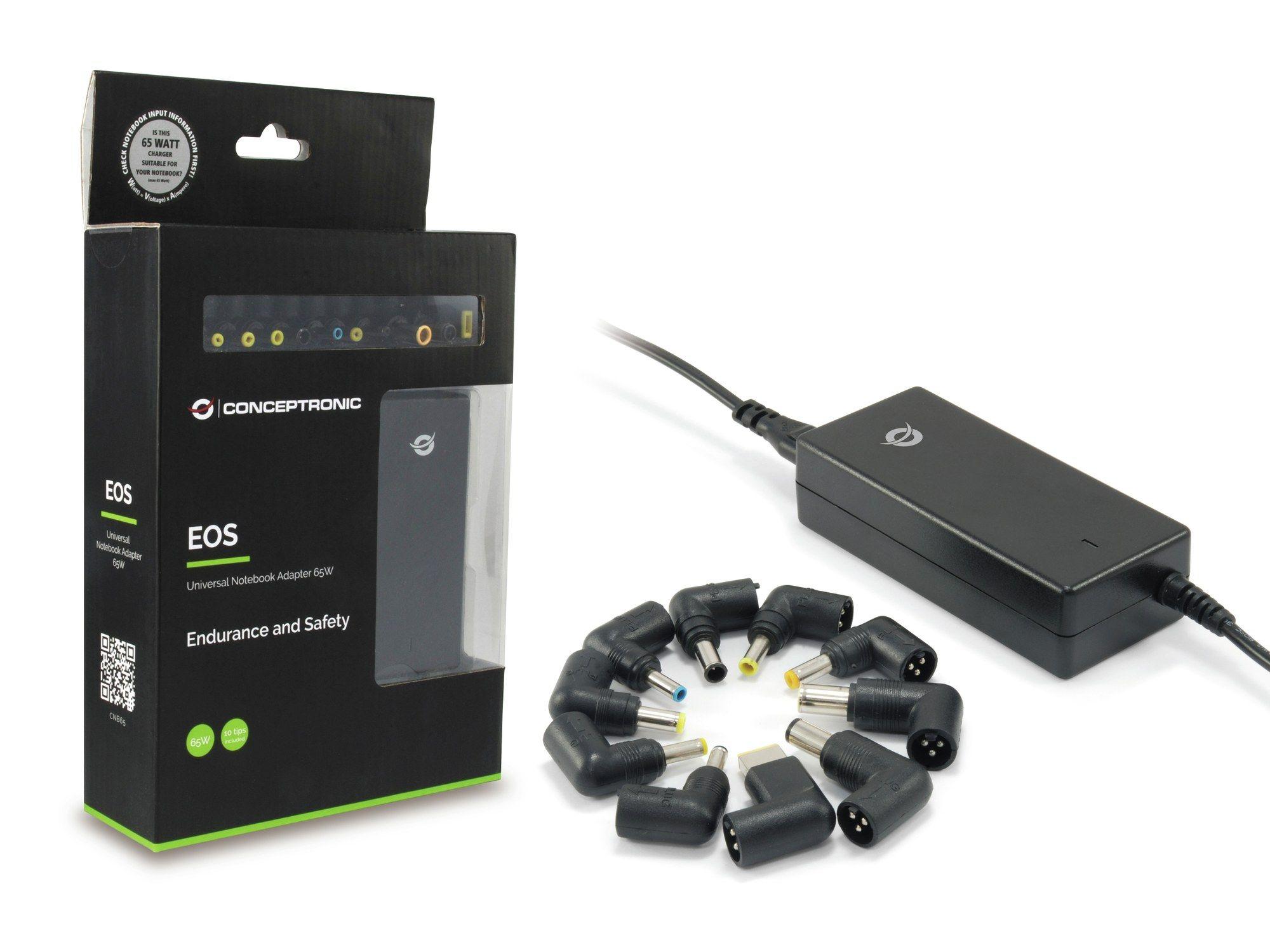 Carregador de Portátil CONCEPTRONIC CNB65 (Qualquer marca - AC-DC - Preto), miniatura 2