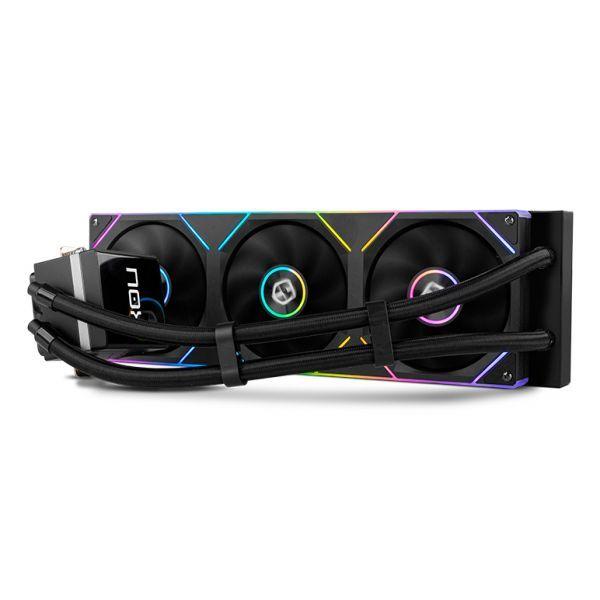 Kit de Refrigeração Líquida NOX Hummer M-360 LCD (12 cm - 1800 RPM - ARGB multicolor - Preto) — miniatura 3