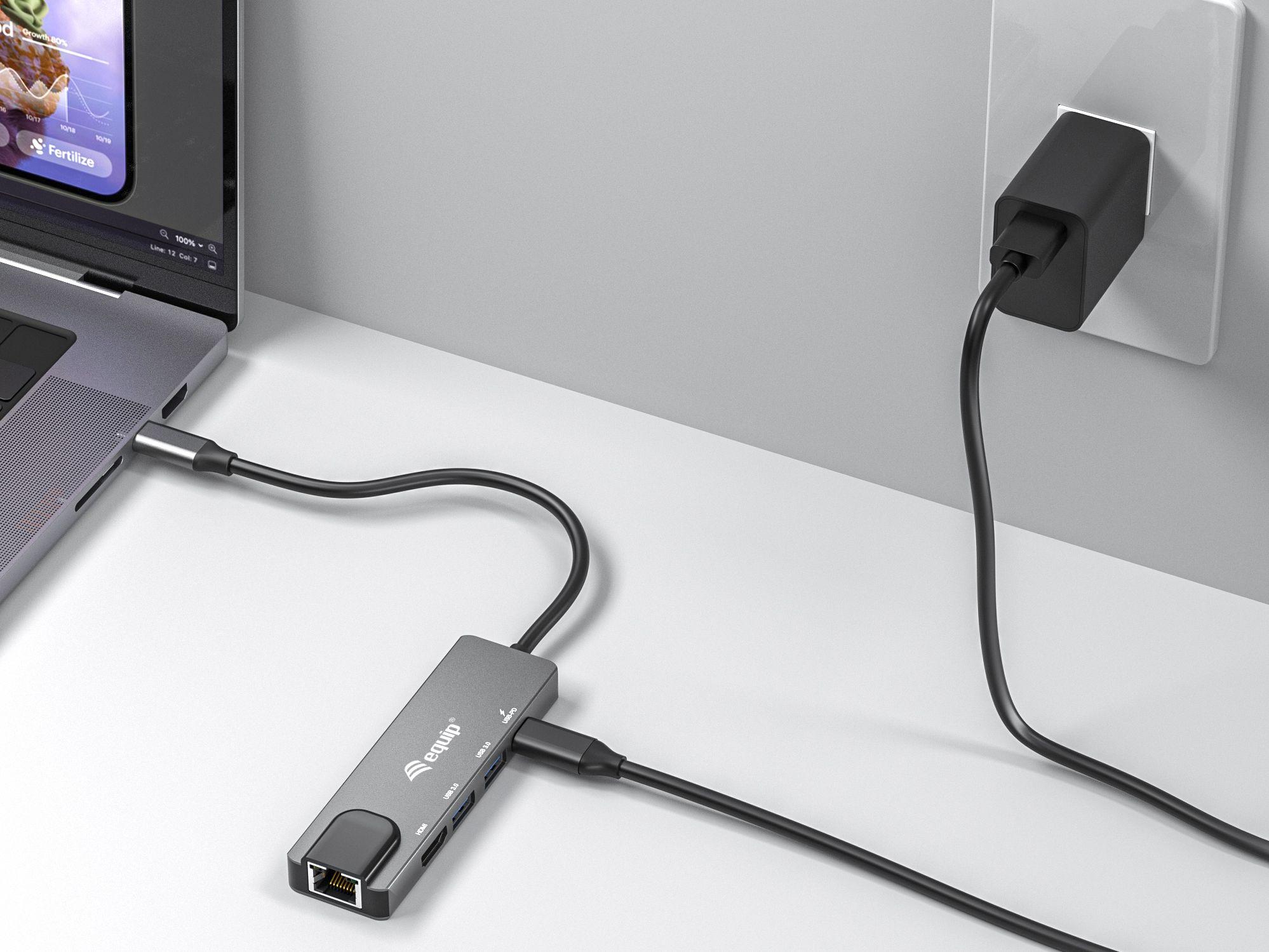 Hub USB-C EQUIP 133489 (0,25 m - Thunderbolt 3 e Thunderbolt 4 - Cinzento) — miniatura 7