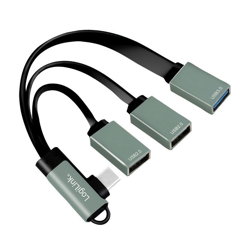 Hub USB-C LOGILINK UA0361 (USB 3.2 Gen 1 Type-C - USB 2.0, USB 3.2 Gen 1 Type-A - Prateado)
