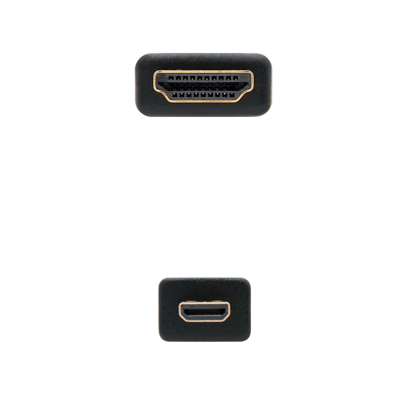 Cabo Micro HDMI para HDMI NANOCABLE 10.15.3502 (1,8 m - 120 Hz - HDMI Type D - Preto), miniatura 3