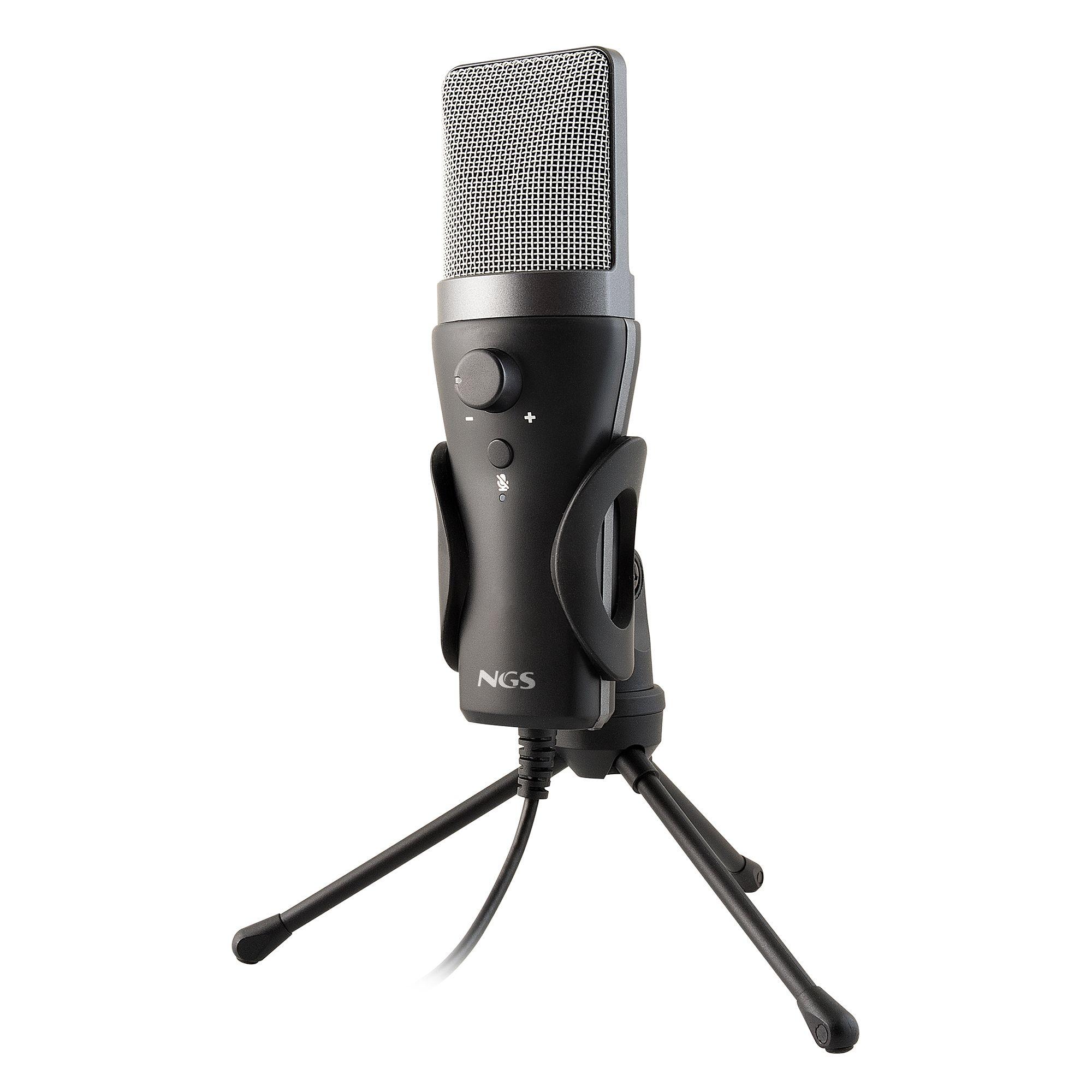 Microfone NGS MS120 (Microfone de podcast - Com fios - USB - Preto) — miniatura 6