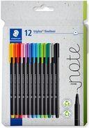 Canetas Fineliner STAEDTLER triplus rPP 334 C12 (Plástico reciclado - Multicor)