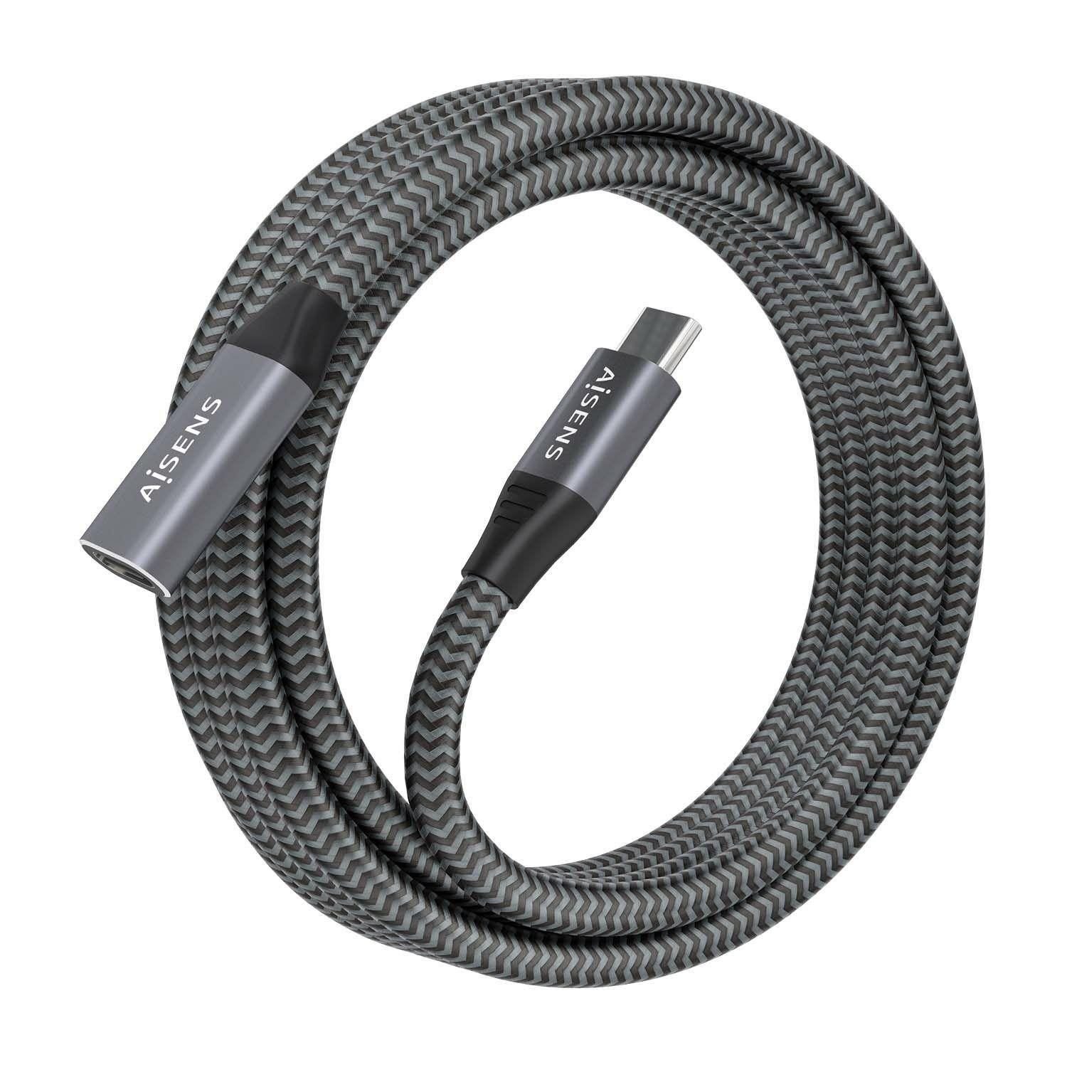 Cabo de Extensão USB-C AISENS A107-0636 (2 m - USB C - Cinzento) — miniatura 2