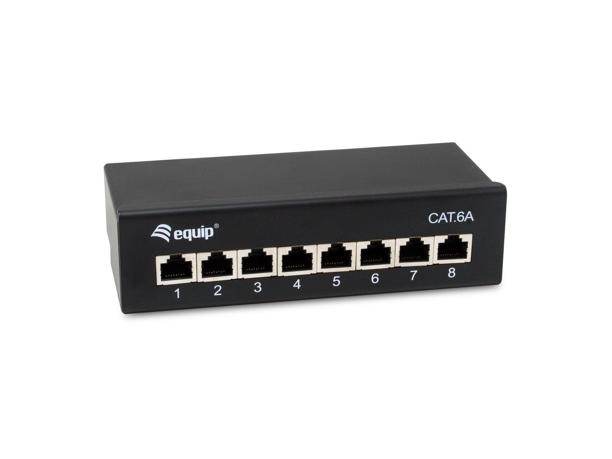 Patch Panel EQUIP 326621 (8 Portas RJ45 Cat6a 10GBase-T - Preto)
