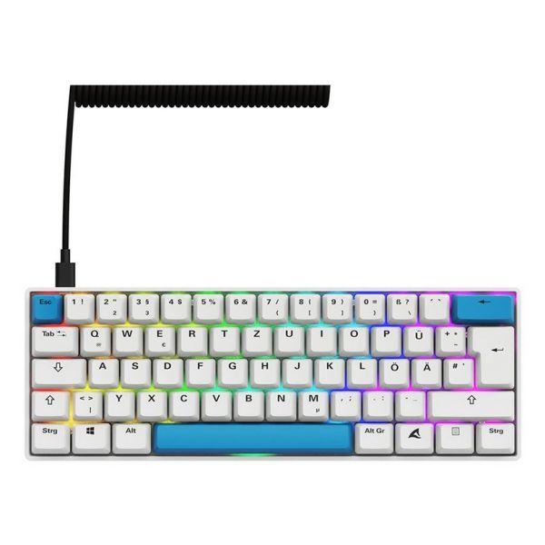 Teclado SHARKOON SKILLER SGK50 S4 Gen2 PBT (Alemão - Gateron G Pro 3.0 Yellow - 60% - Branco), miniatura 2