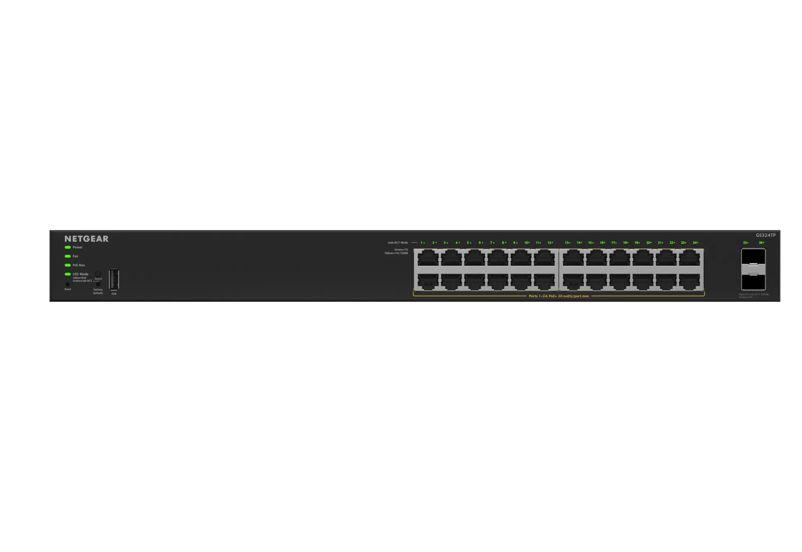 Switch Gerido NETGEAR GS324TP-200EUS (Gigabit Ethernet - 1,5 MB - 52 Gbit/s - Preto) — miniatura 2