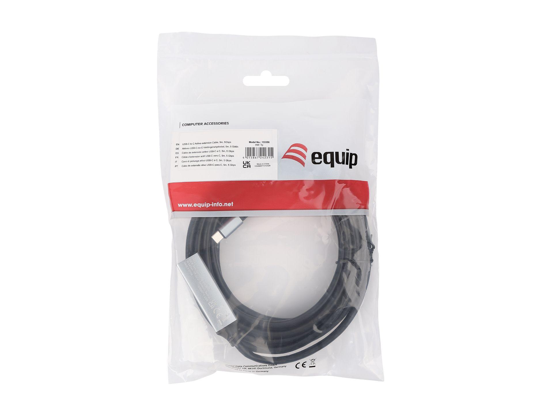 Cabo de Extensão USB-C EQUIP 133356 (5 m - USB C - Preto) — miniatura 3