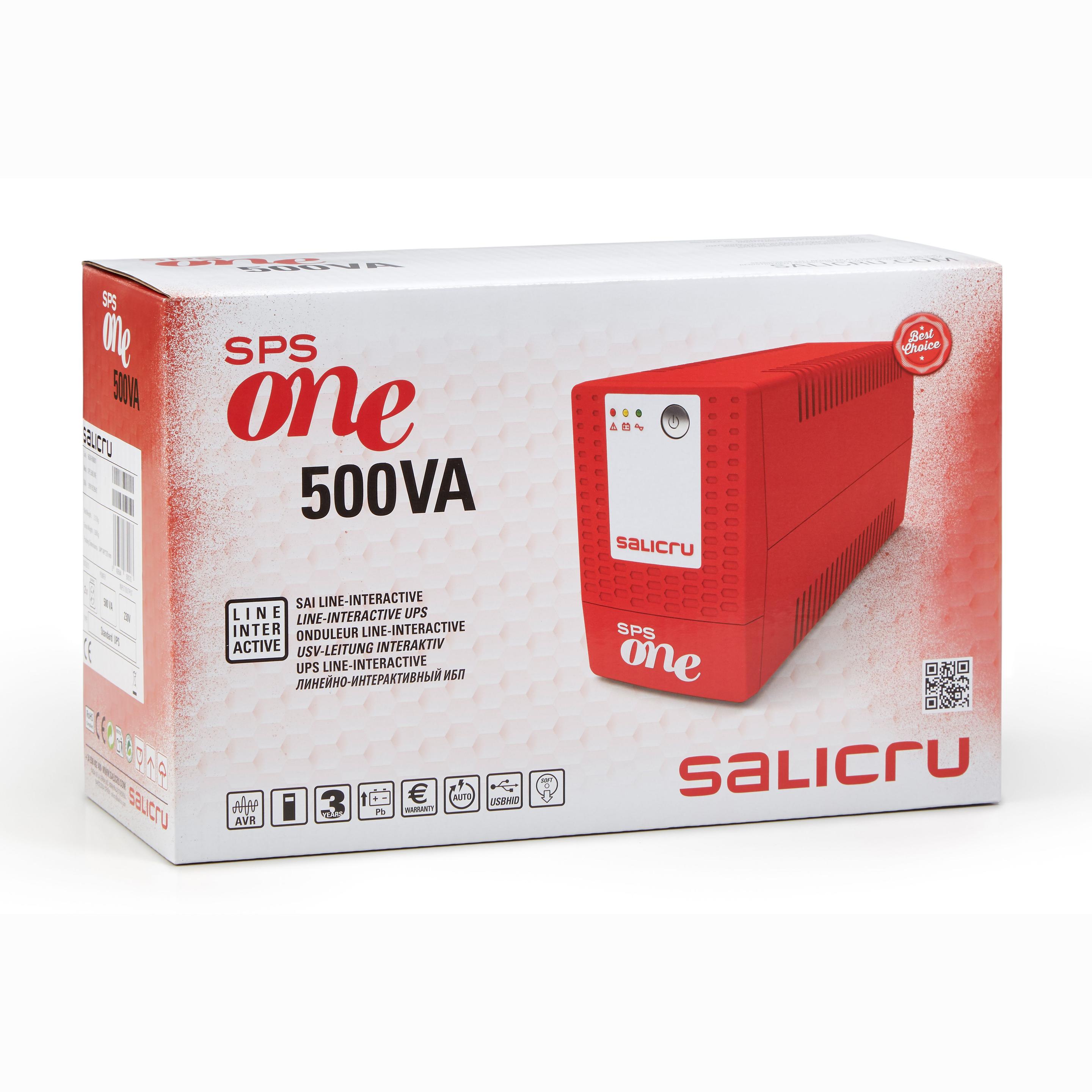 UPS SALICRU SPS 500 ONE IEC (Windows, Linux, Unix e Mac - IEC C13 - Branco) — miniatura 4
