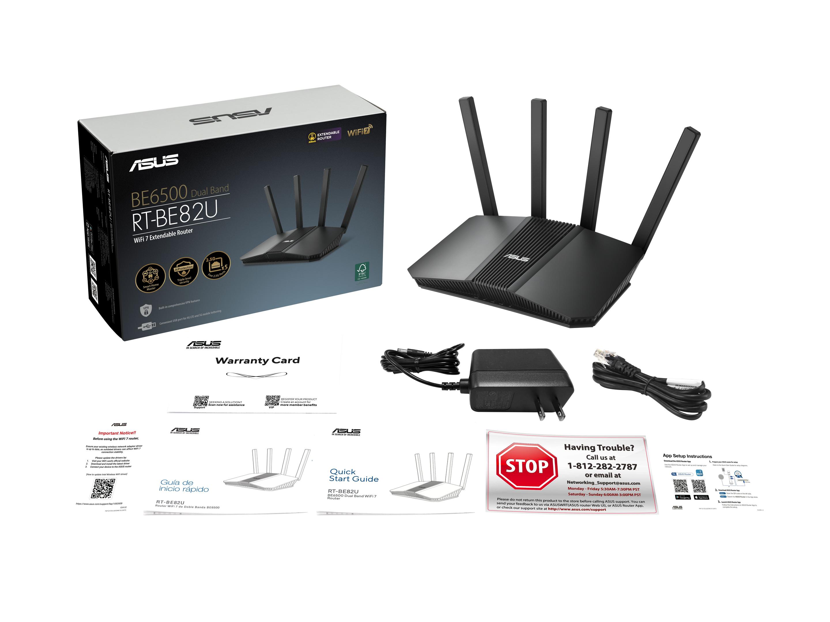 Router ASUS RT-BE82U (Wi-Fi 7 - 6500 Mbit/s - Dual-band - Preto) — miniatura 7