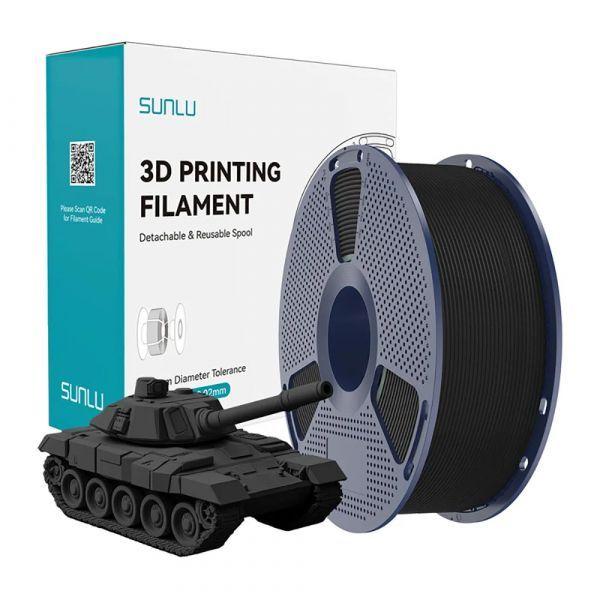 Filamento para Impressora 3D SUNLU PLA+ V2 (Preto)