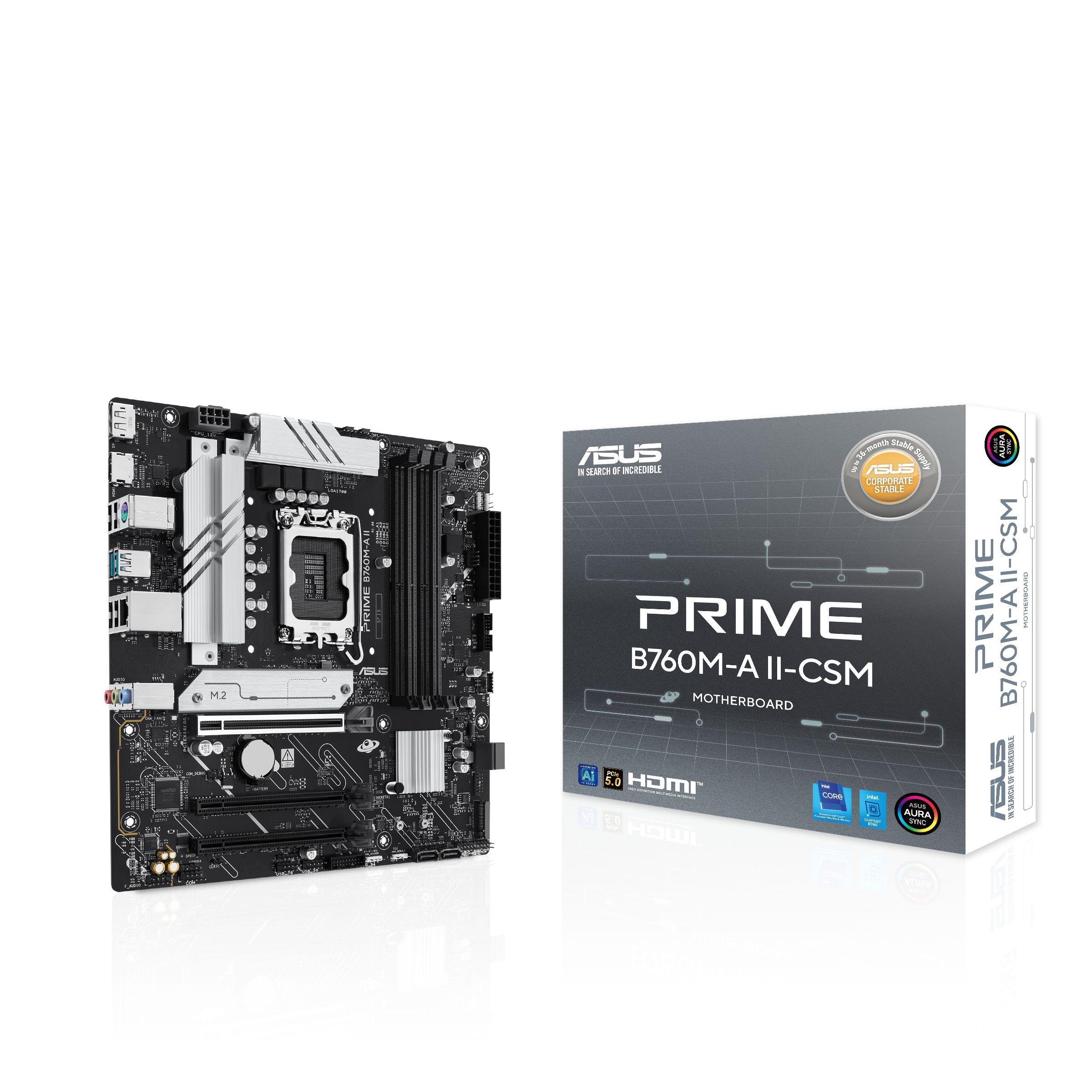 Motherboard ASUS PRIME B760M-A II-CSM (LGA 1700 - micro ATX - Duplo canal - Cinzento), miniatura 7