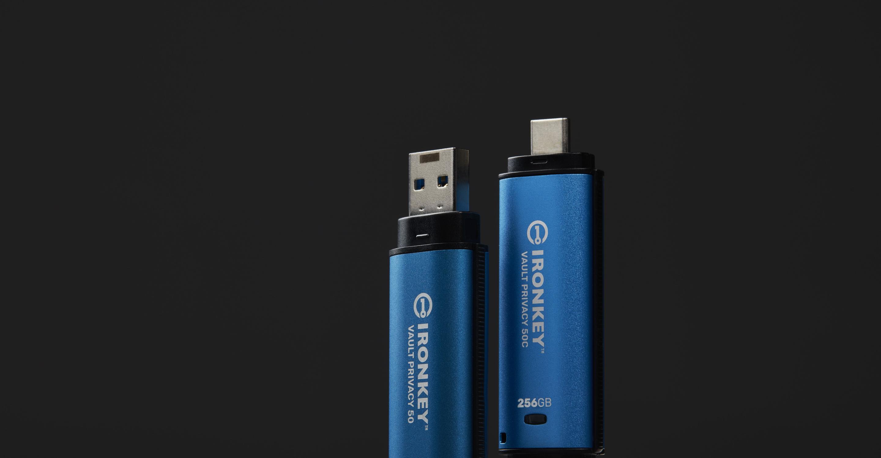 Pen USB KINGSTON IronKey Vault Privacy 50C (256 GB - Tampa - USB Type-C - Preto e Azul) — miniatura 7