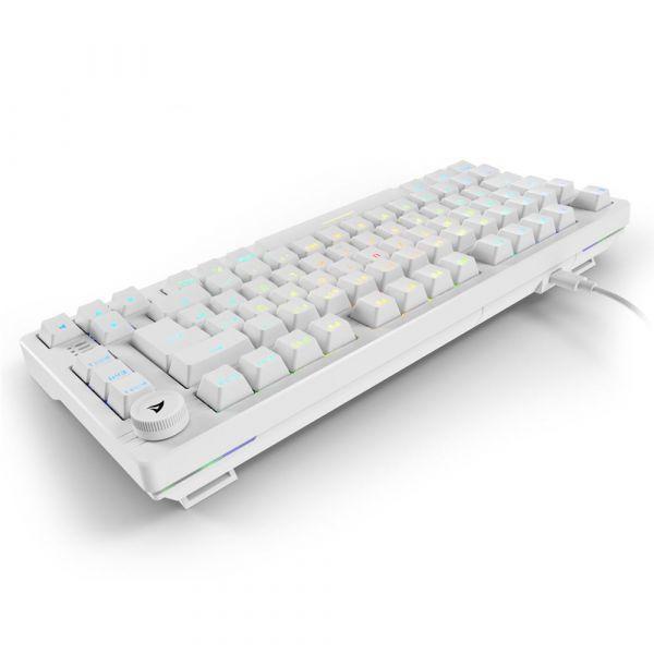 Teclado SHARKOON SKILLER SGK25 (Alemão - Huano Red - 75% - Branco), miniatura 5