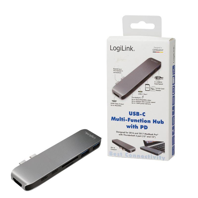 Hub USB-C LOGILINK UA0302 (Alumínio e Preto) — miniatura 3