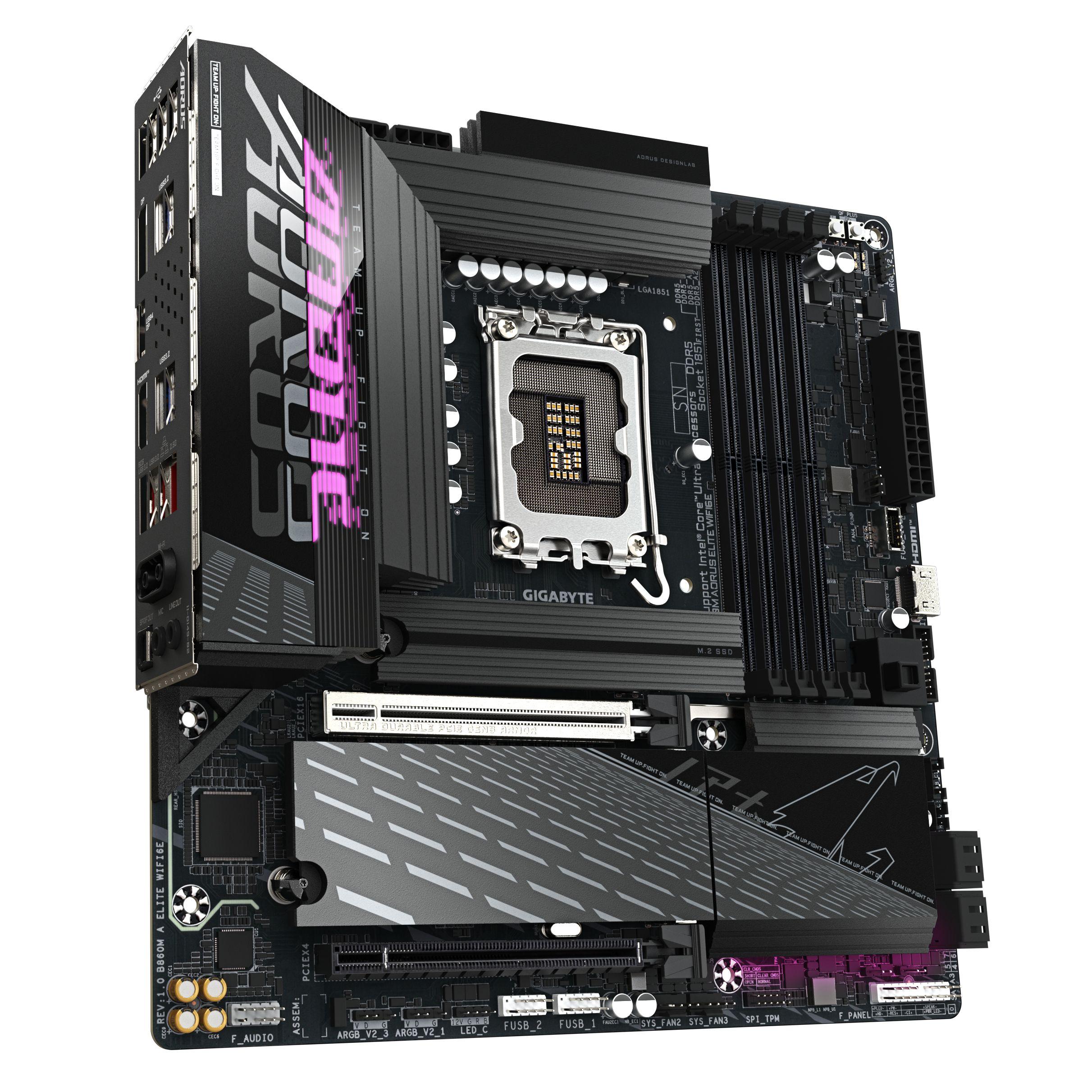 Motherboard GIGABYTE B860M AORUS ELITE WIFI6E (LGA 1851 (Socket V1) - micro ATX - Duplo canal - Preto), miniatura 3