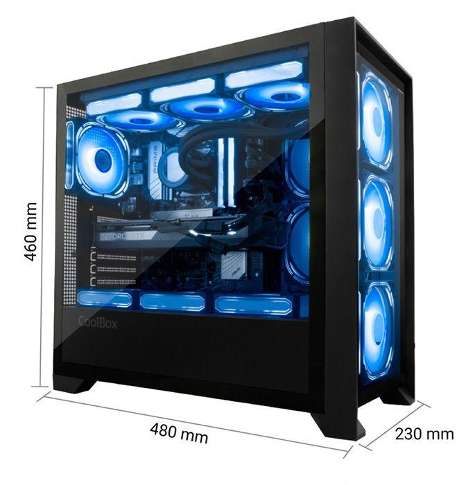 Caixa de PC COOLBOX GE2000 DualView (ATX, Micro ATX, Mini-ITX - Torre - SGCC, vidro temperado - Preto) — miniatura 10