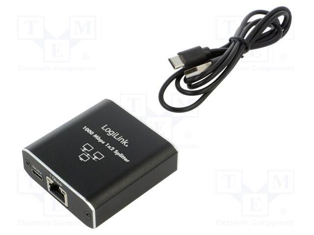 Splitter Ethernet LOGILINK NS0011 (Gigabit 1000 Mbit/s - 1x RJ45 para 2x RJ45)