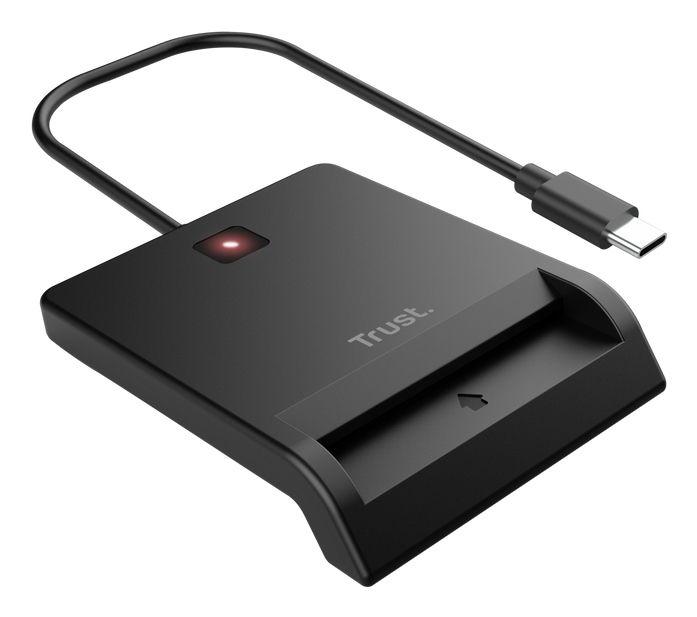 Leitor de Cartões Inteligentes TRUST Primo 26253 (USB Type-C - Preto)
