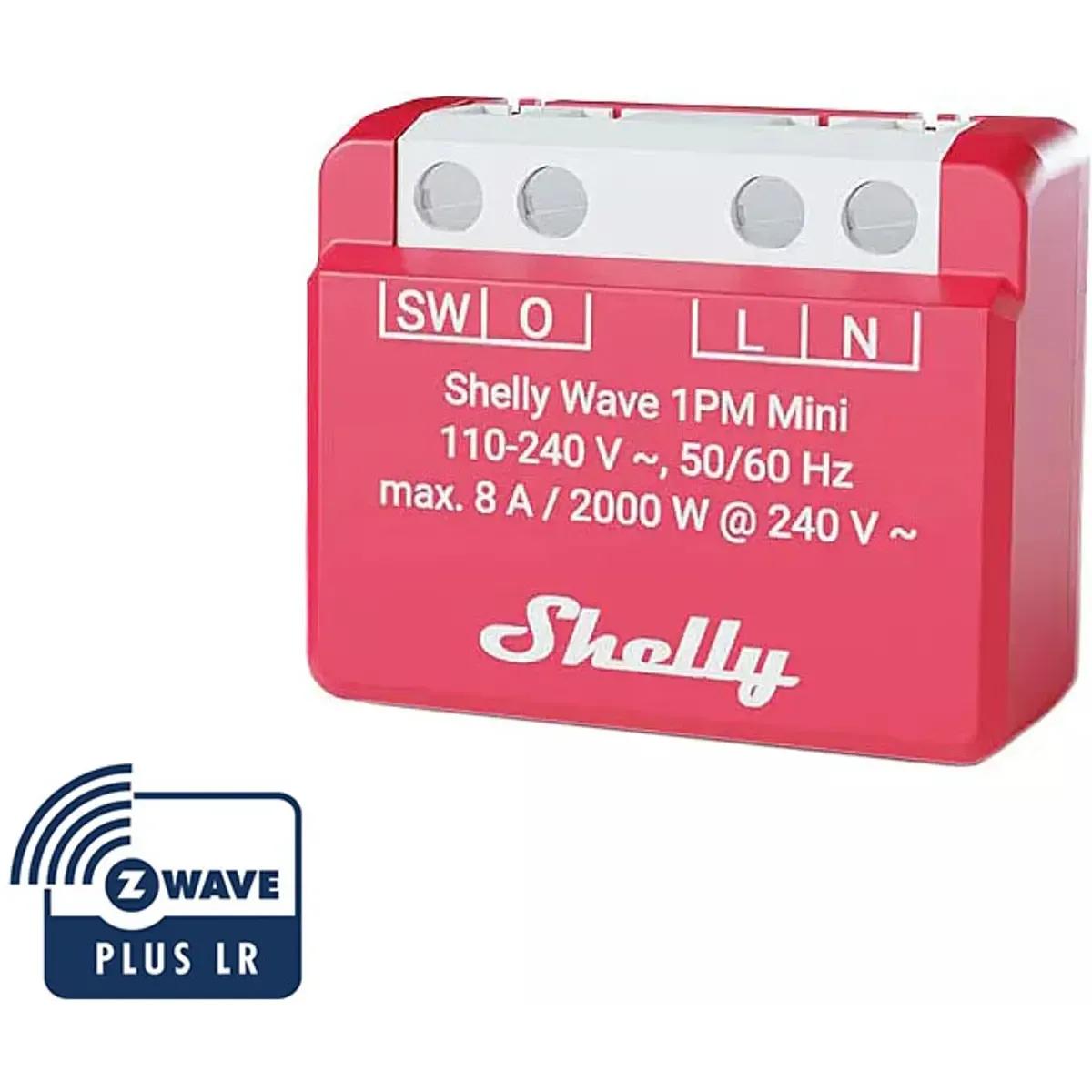 Relé Inteligente SHELLY Wave 1PM Mini LR (Vermelho), miniatura 3