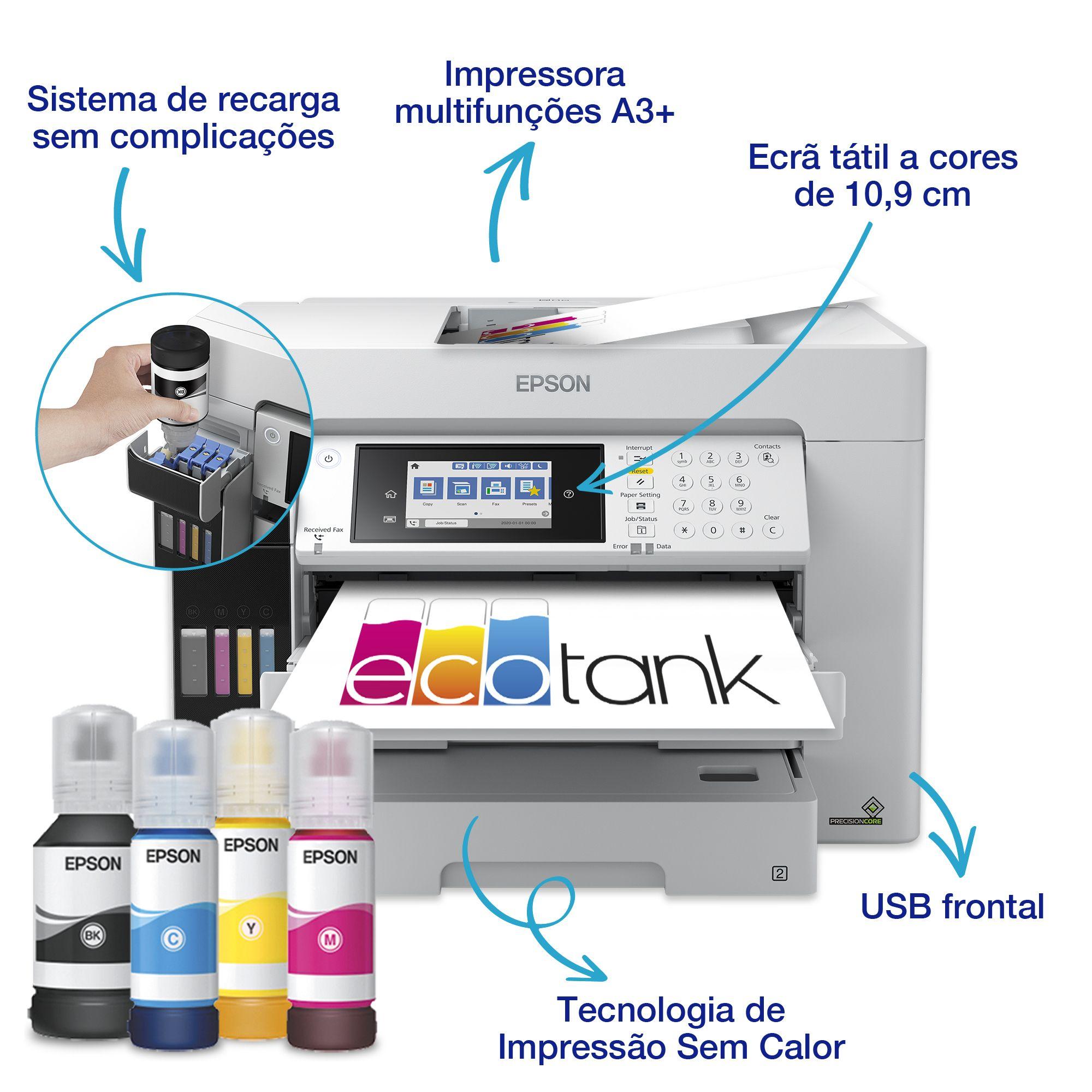 Impressora Multifunções EPSON EcoTank Pro ET-16685 (A3 - Impressão a cores - 250 folhas - Branco) — miniatura 7