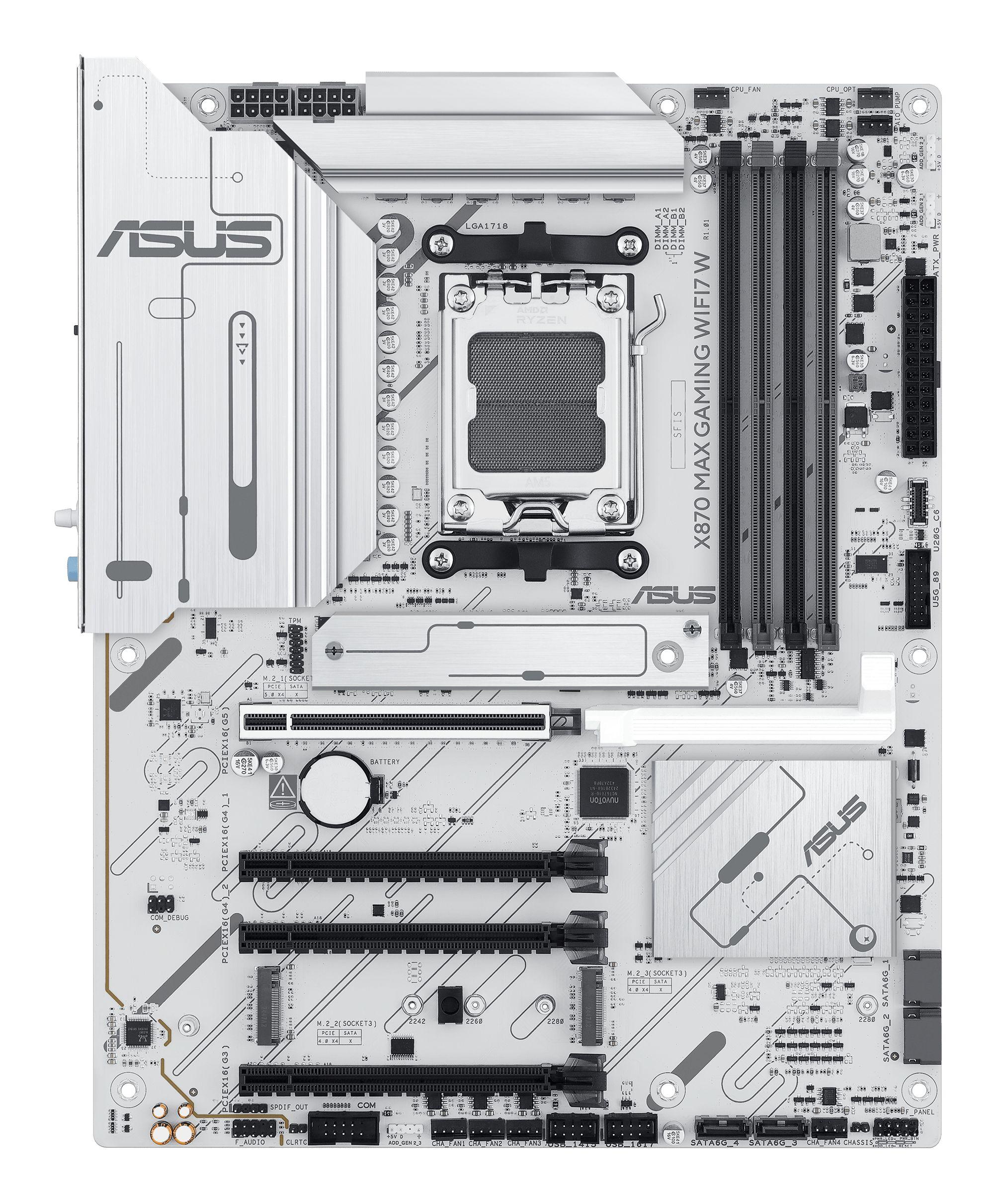 Motherboard ASUS X870 MAX GAMING WIFI7 W (AM5 - ATX - Duplo canal - Branco), miniatura 2