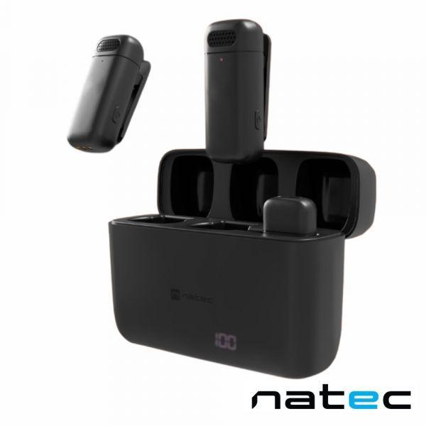 Microfone de Lapela NATEC Hopper (Microfone de lapela - Sem fios - USB-C - Preto) — miniatura 2