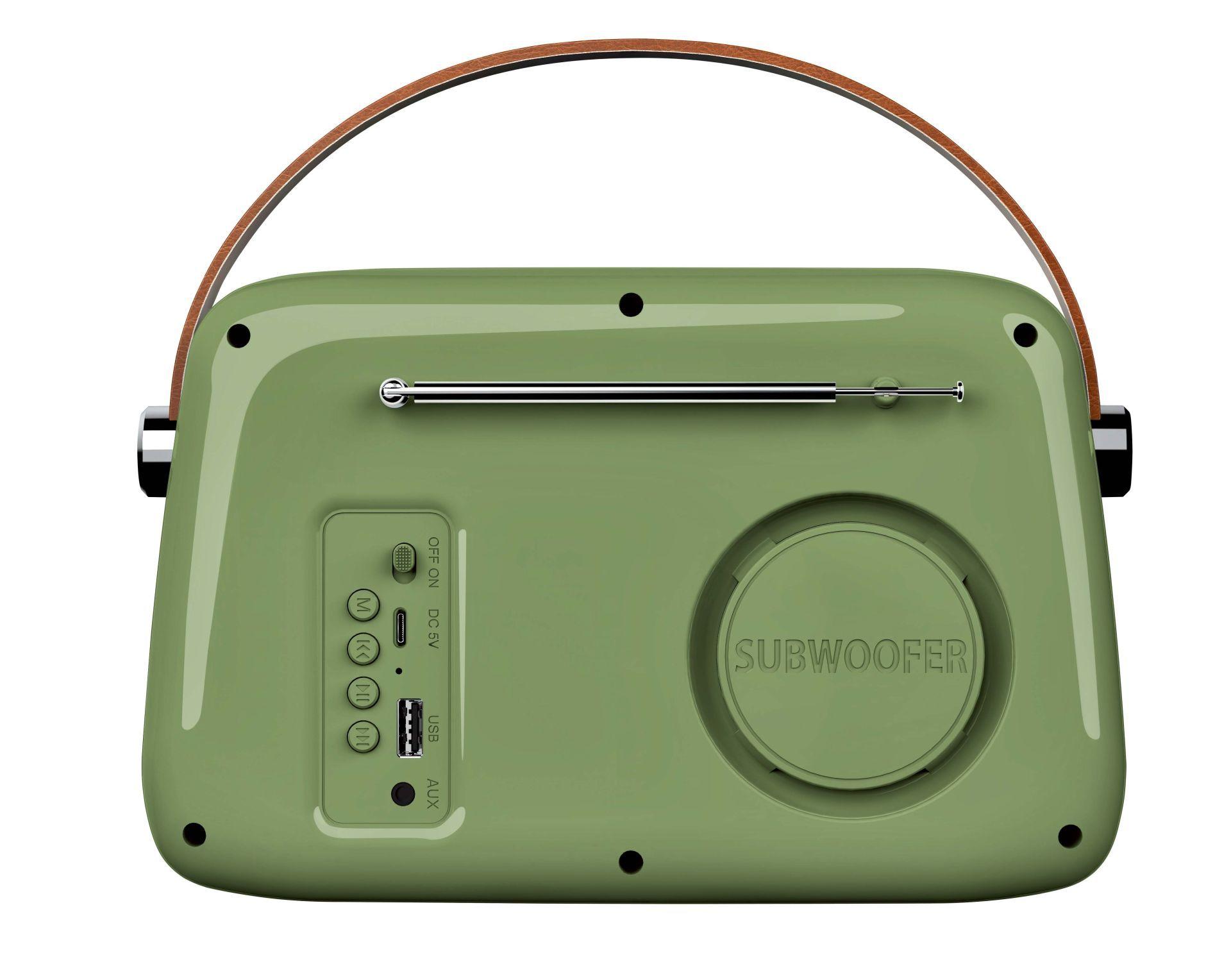 Rádio Retro LEDWOOD Alma FM Bluetooth (30 W - Bluetooth - Verde), miniatura 2