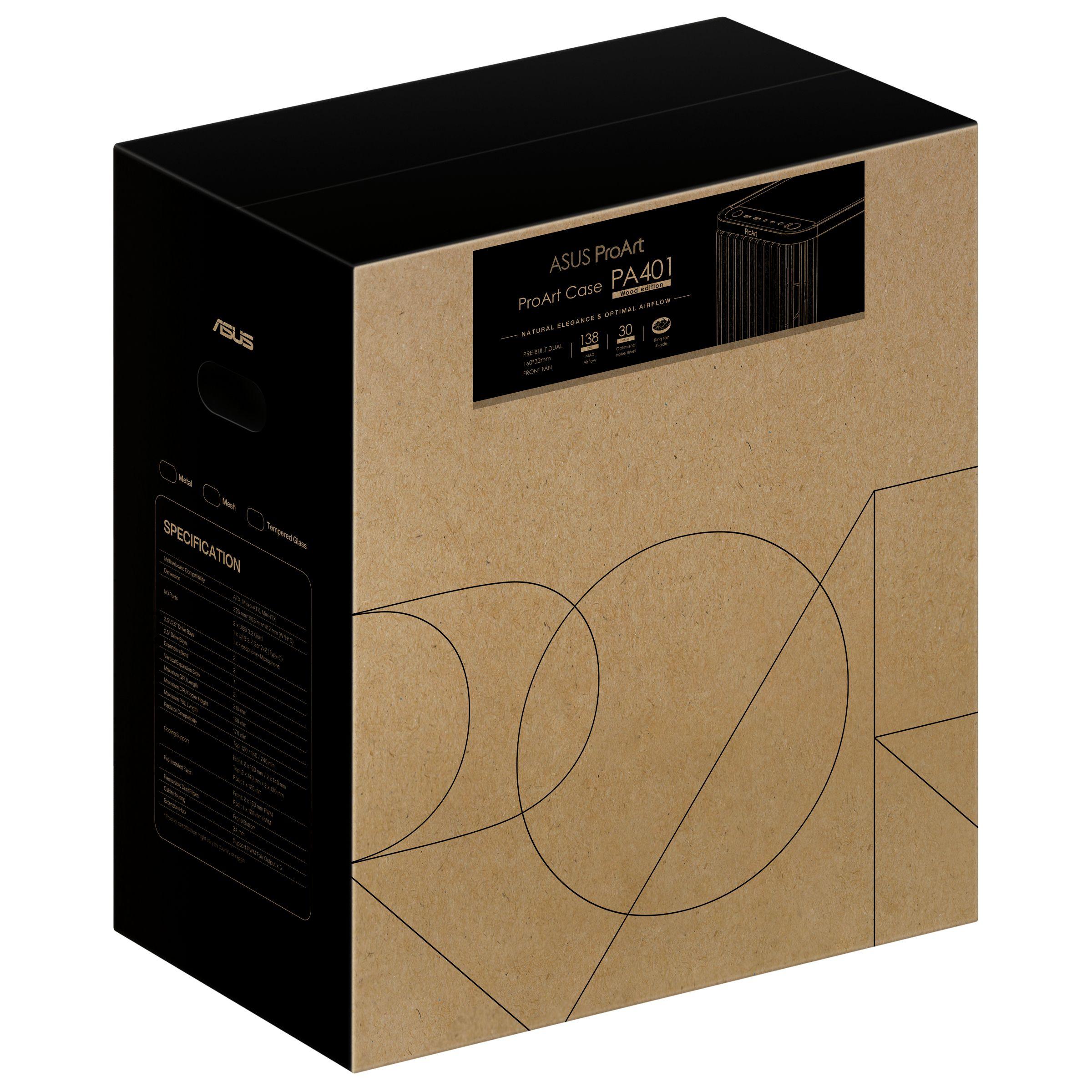 Caixa PC ASUS ProArt PA401 Wood Edition Mesh Panel (Madeira - 16 cm - 31,5 cm - Preto) — miniatura 15