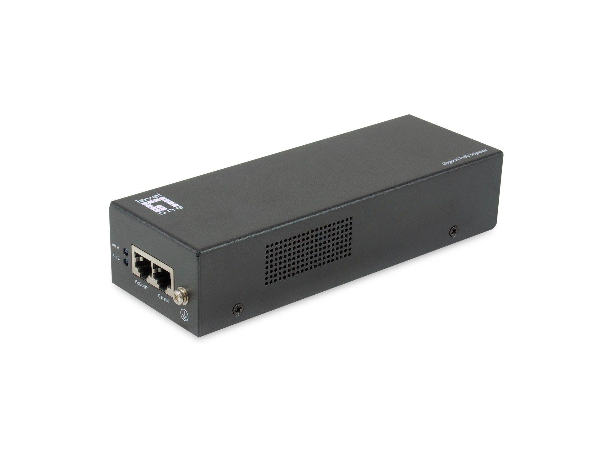 Injetor PoE LEVELONE POI-5003 (1 unidade - 10, 100 e 1000 Mbit/s - Preto)