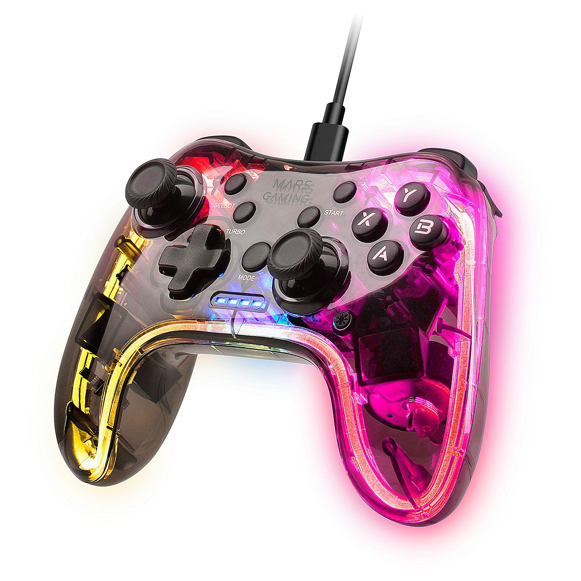 Comando MARS GAMING MGP-C (PlayStation/Nintendo Switch - Com fios - Transparente)