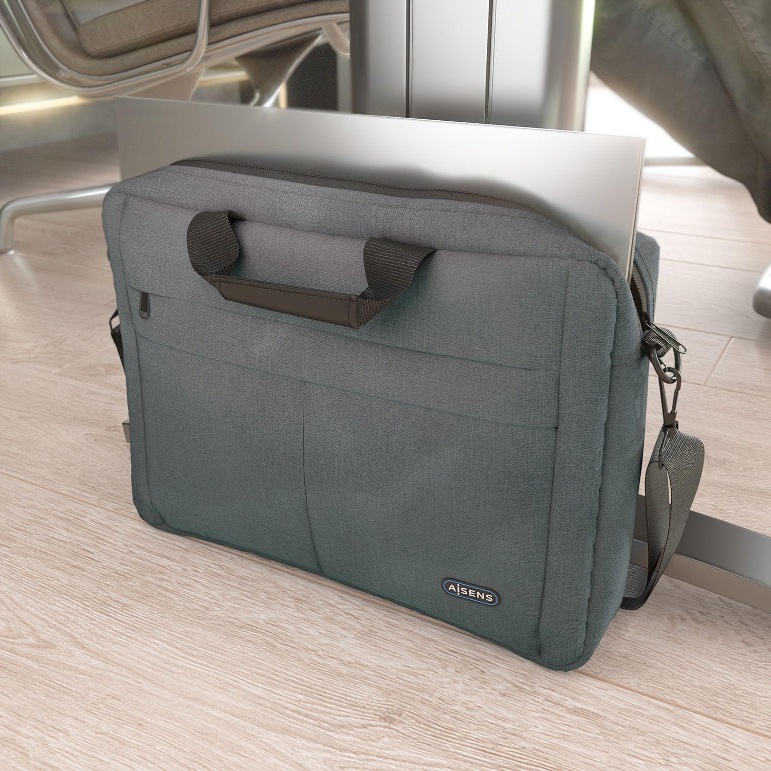Mala para Portátil AISENS ASBG-BC025-GR (15,6" - Poliéster - 39,6 cm - Cinzento) — miniatura 4