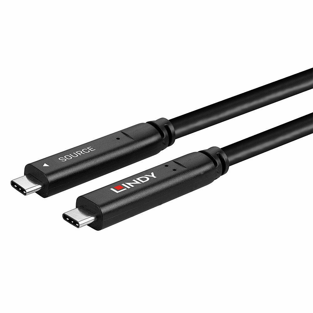 Cabo USB-C para USB-C de Fibra Ótica Híbrida LINDY 43399 (15 m - USB C - Preto), miniatura 5