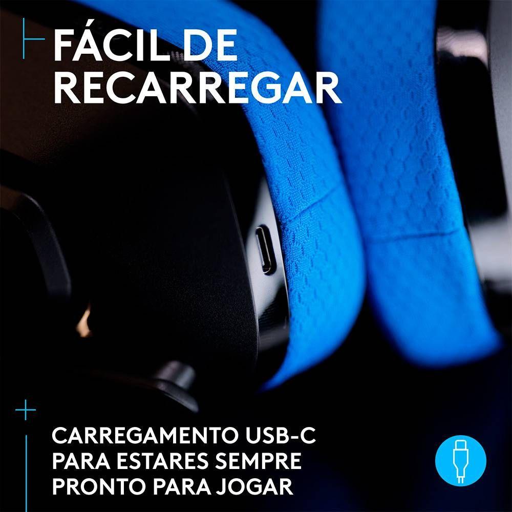 Headset Gaming LOGITECH G535 LIGHTSPEED (Binaural - Sem fios - Circum-aural - Preto/Azul) — miniatura 5
