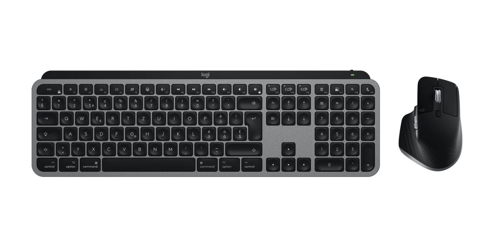 Conjunto Teclado e Rato LOGITECH MX Keys S Combo for Mac (Suíço - Teclas tesoura - Tamanho completo - Cinzento Espacial)
