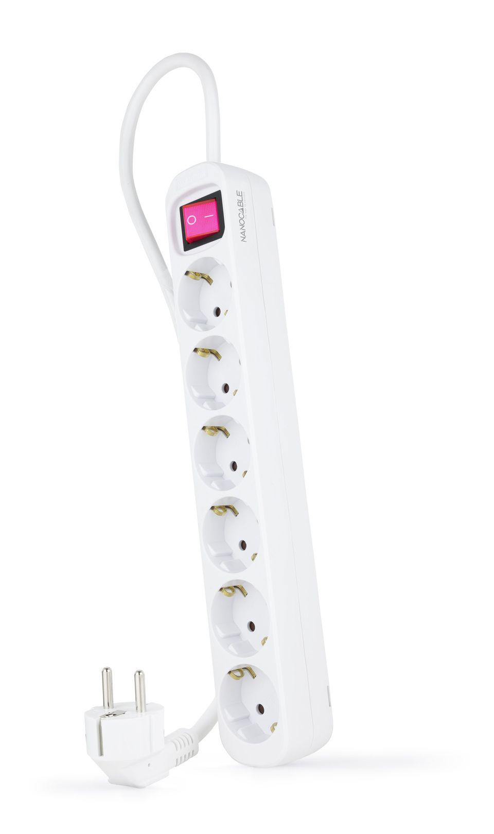 Bloco de Tomadas NANOCABLE 10.37.0006 (1,4 m - Branco)
