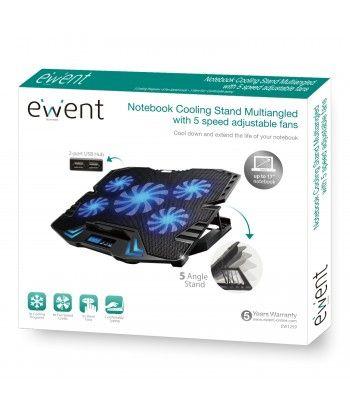 Base de Refrigeração EWENT EW1259 (43,2 cm - 2500 RPM - 7 cm - Preto), miniatura 5