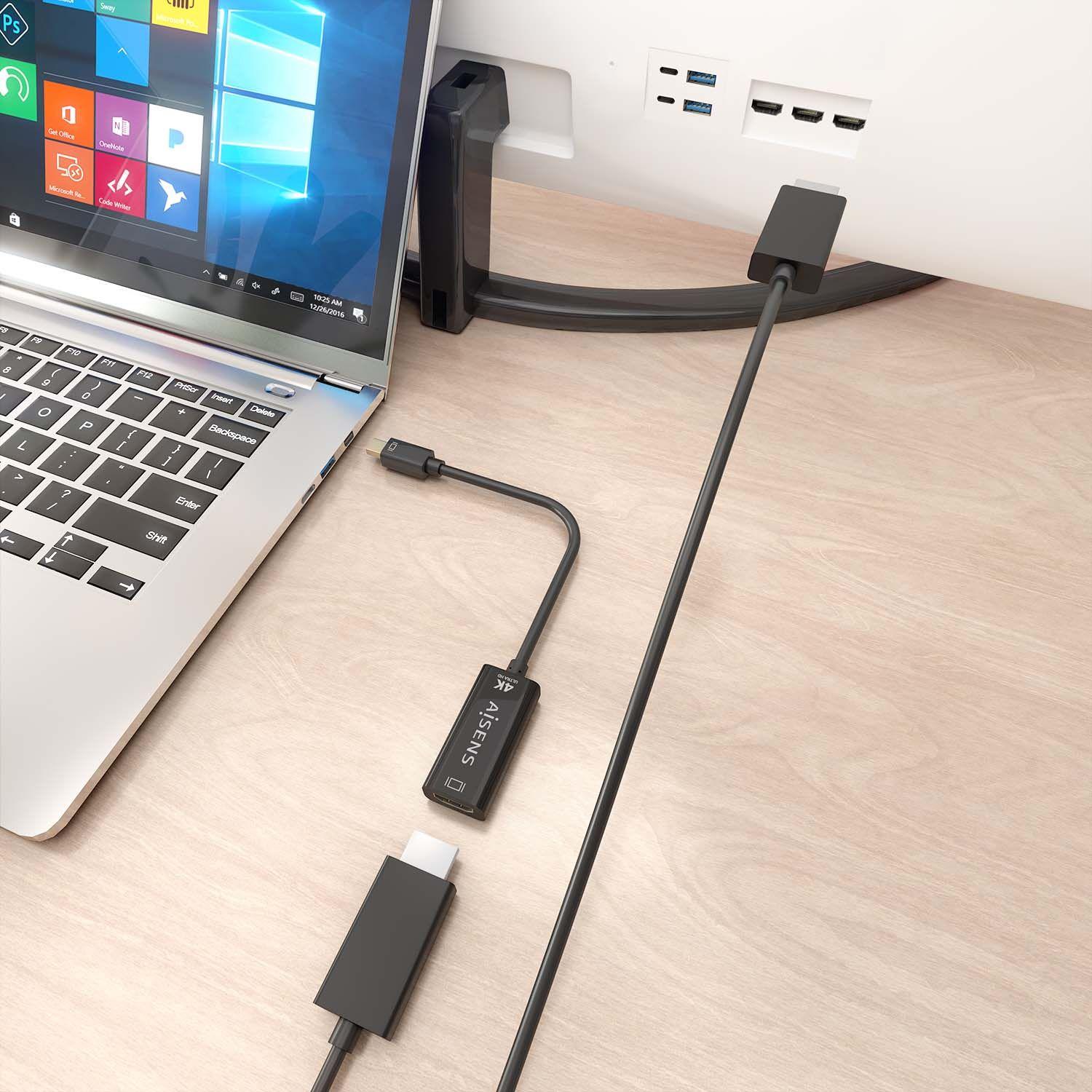 Conversor AISENS A125-0904 (0,15 m - HDMI Type A - Mini DisplayPort - Preto) — miniatura 5