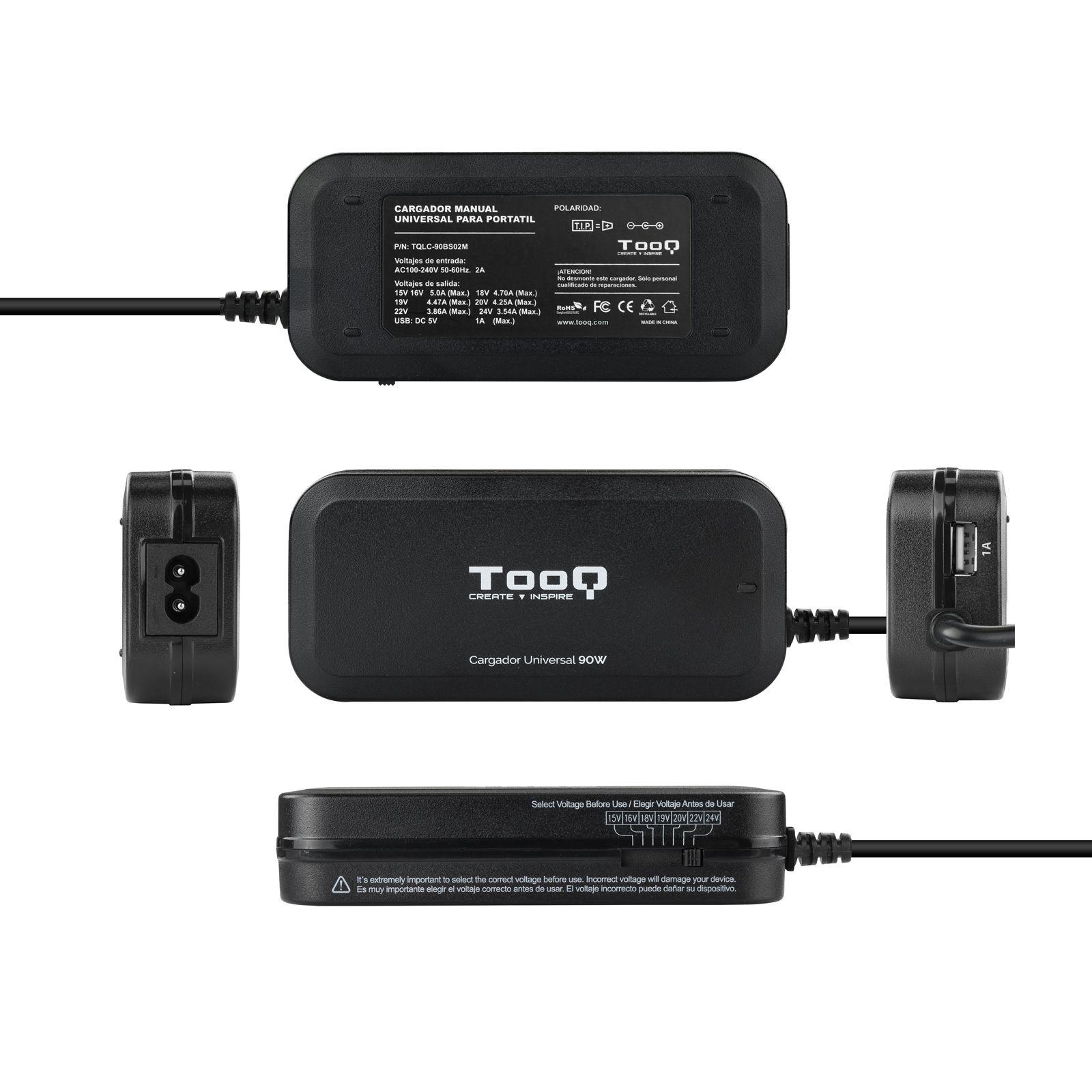 Carregador Universal de Portátil TOOQ TQLC-90BS02M (90 W - Preto), miniatura 4