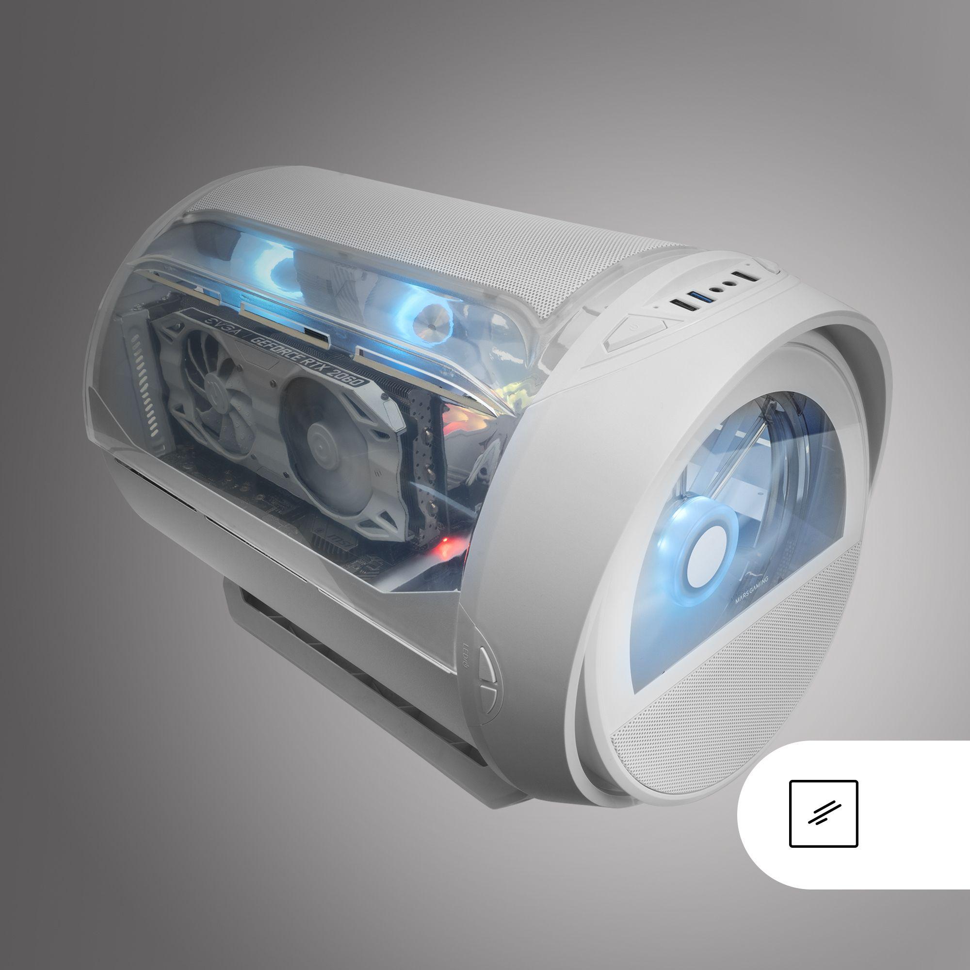 Caixa PC MARS GAMING MC-CYLON (micro ATX, Mini-ITX - Mini Tower - Micro-ATX, Mini-ITX - Branco) — miniatura 11