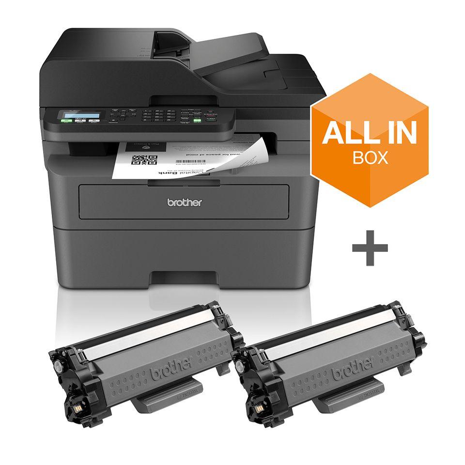 Impressora Multifunções Laser BROTHER MFC-L2827DWXL (A4 - Impressão a preto e branco - 250 folhas - Preto e Cinzento)