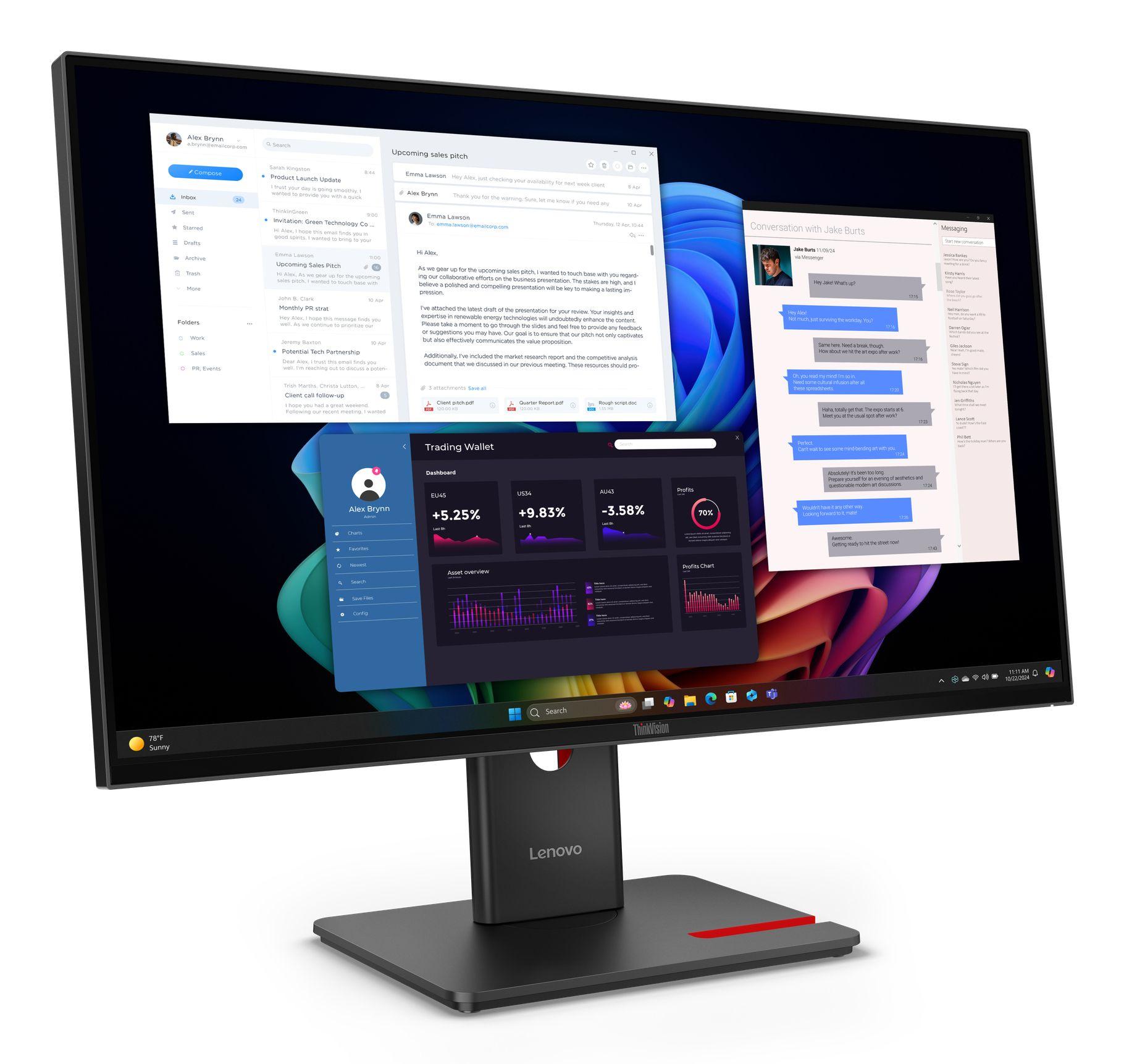 Monitor LENOVO ThinkVision T27UD-40 (27" - IPS - 60 Hz - Preto), miniatura 5